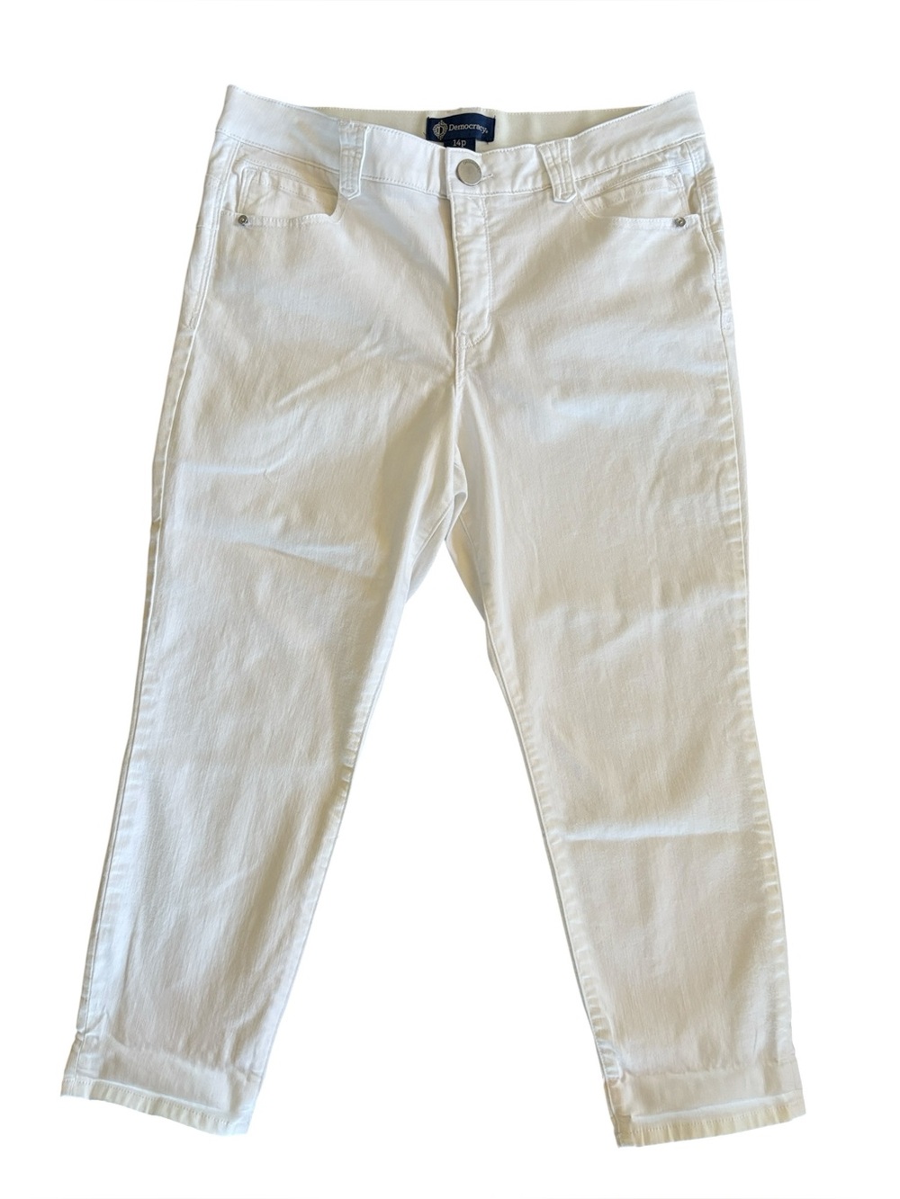 Democracy Ab Solution White Cropped Ankle Jeans Size 14P